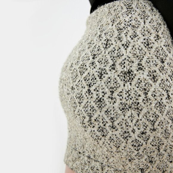NWT Sandro metallic tinsel short jacquard knit wool blend skirt, M - Picture 5 of 16